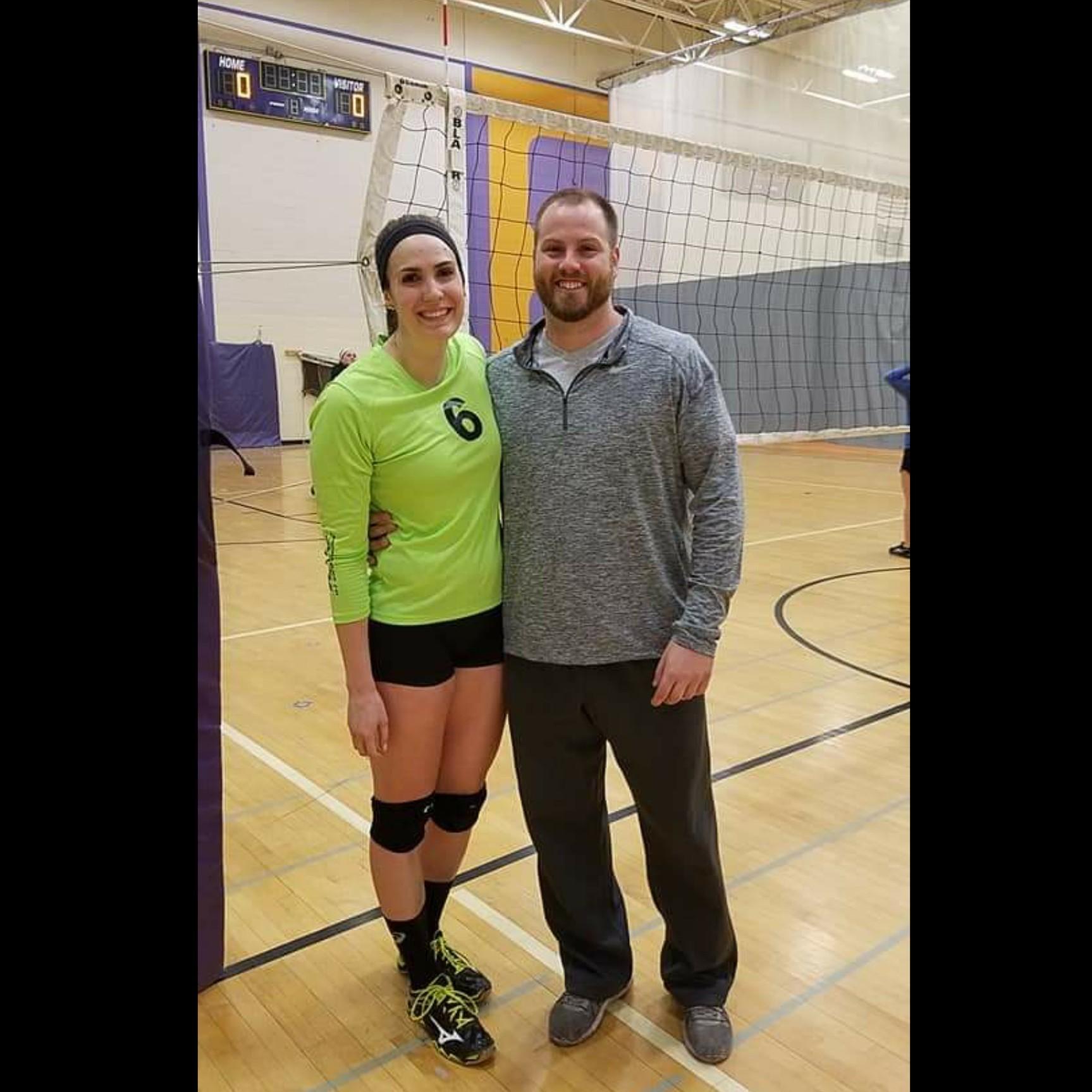 The first time V watched Rachel play volleyball at a tournament in Madison with her adult Nationals team
