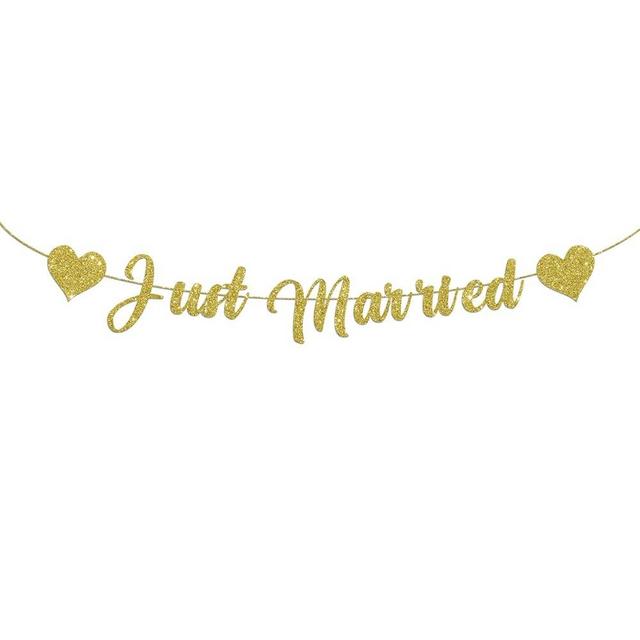 Just Married Banner Just Married Sign Wedding Banners for Reception Congratulations Banner Wedding Just Married Signs for Wedding Decor Outdoor Wedding Decorations Wedding Car Decorations
