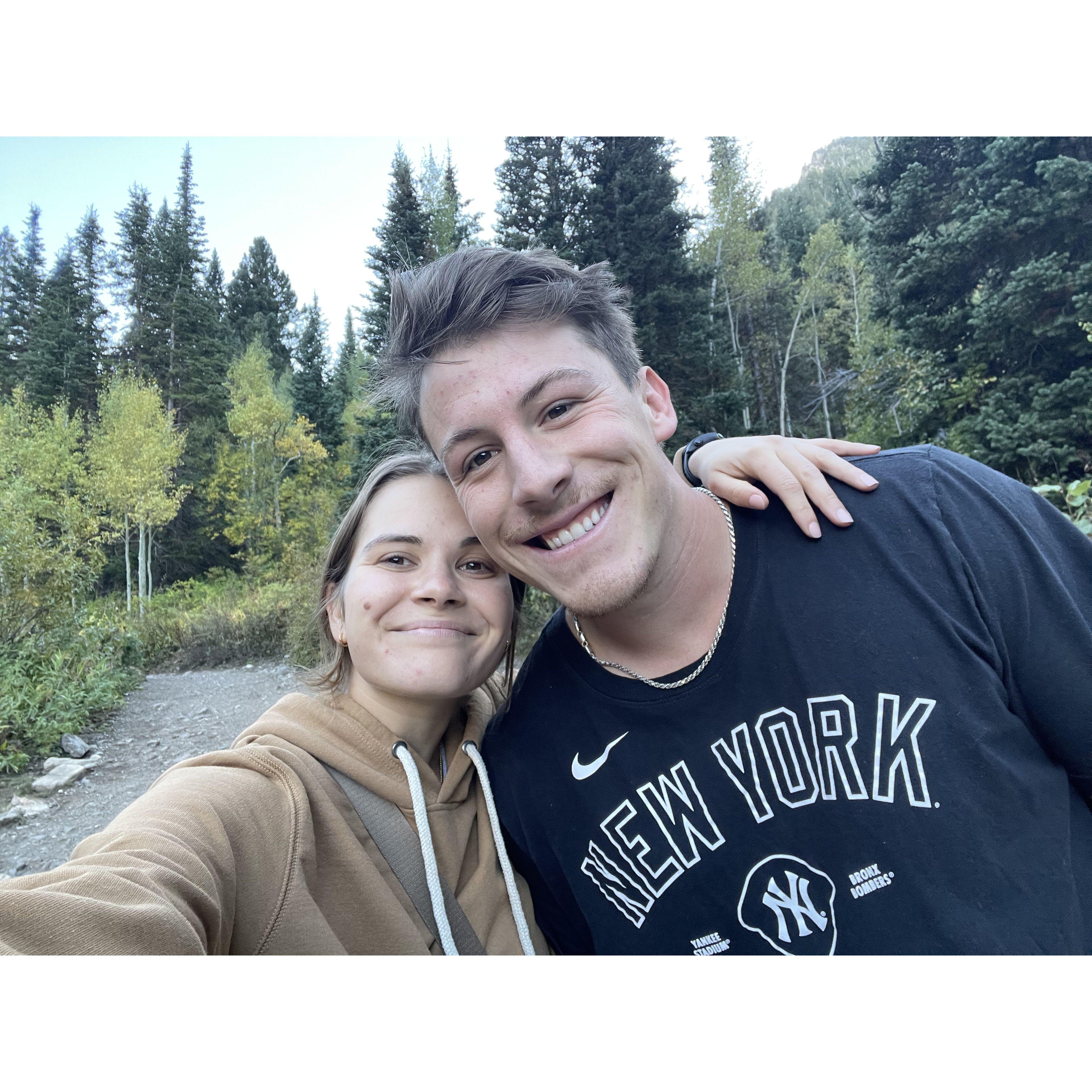 Hiking Donut Falls together!
