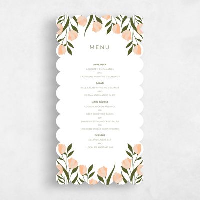 Pink Scalloped Wedding Menu - Crofton