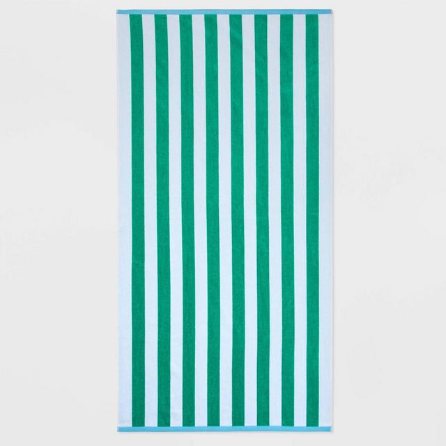 WOW Reversible Beach Towel White/Green/Blue - Sun Squad™