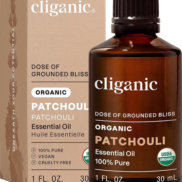 Cliganic Organic Patchouli Essential Oil - 100% Pure Natural for Aromatherapy Diffuser | Non-GMO Verified