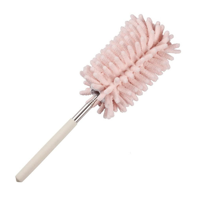 Pink Retractable Microfiber Duster for Cleaning Extendable Washable Hand Duster Feather Duster Cleaning Tool for Cleaning Office, Car, Window, Computer, Air Condition