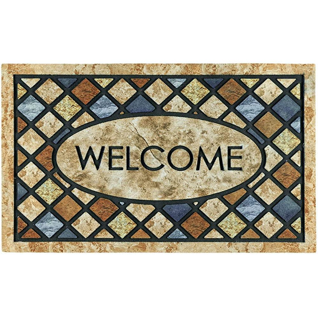 CHICHIC Door Mat Welcome Mat 17x 30 Inch Front Door Mat Outdoor for Home Entrance Outdoor Mat for Outside Entry Way Doormat Entry Rugs, Heavy Duty Non Slip Rubber Back Low Profile, Welcome