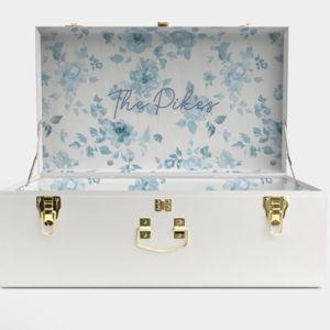 Grand Trunk - Personalized (Color: White, Pattern: Shaw's Garden, Font: Haven, Text Color: Light Gray Blue, "The Pikes")