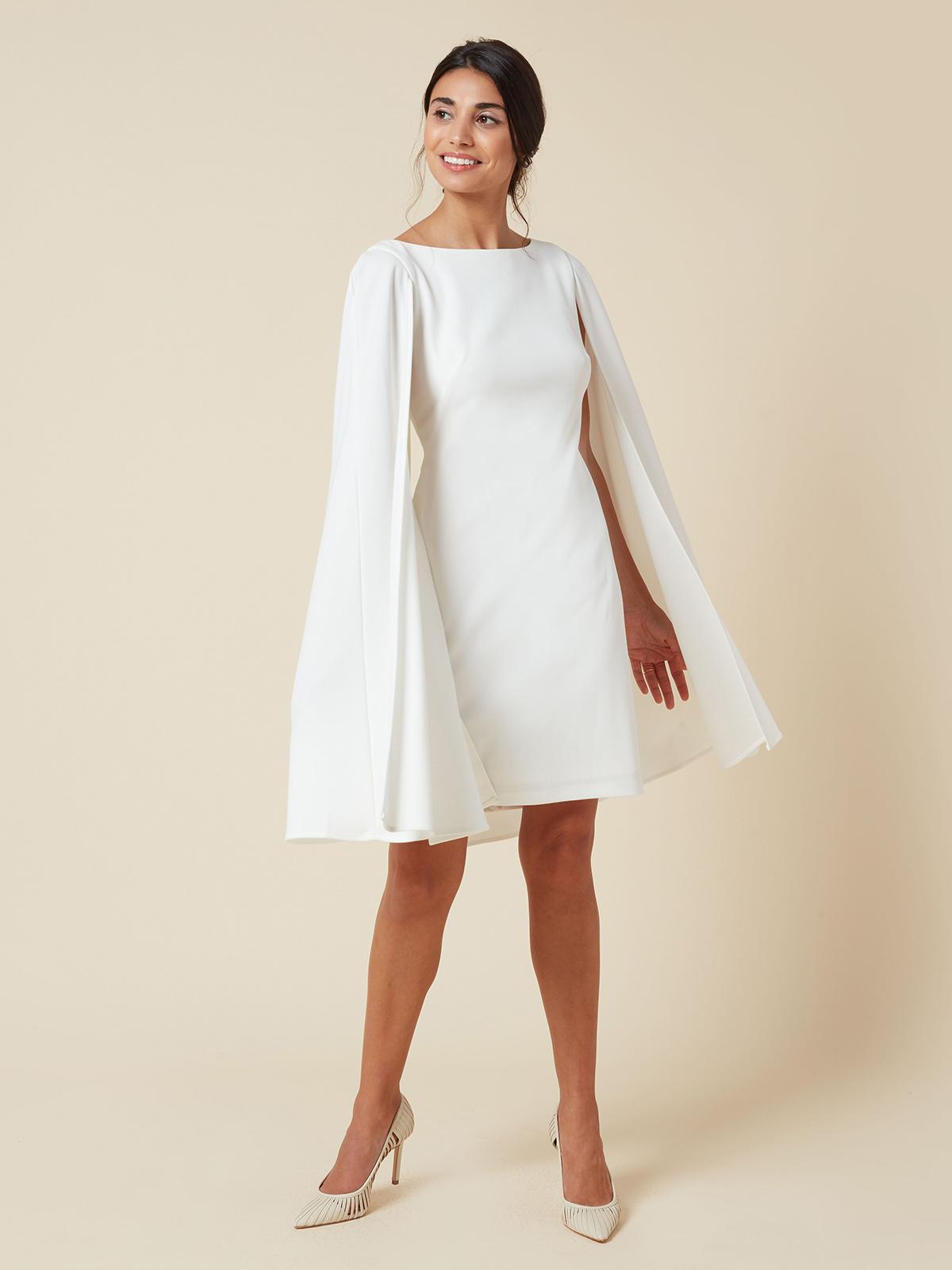 cape sheath dress