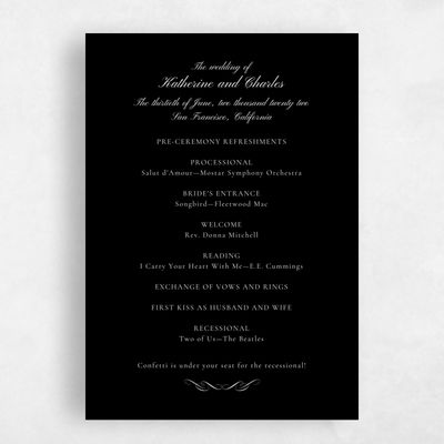 Black Wedding Program - Abbey
