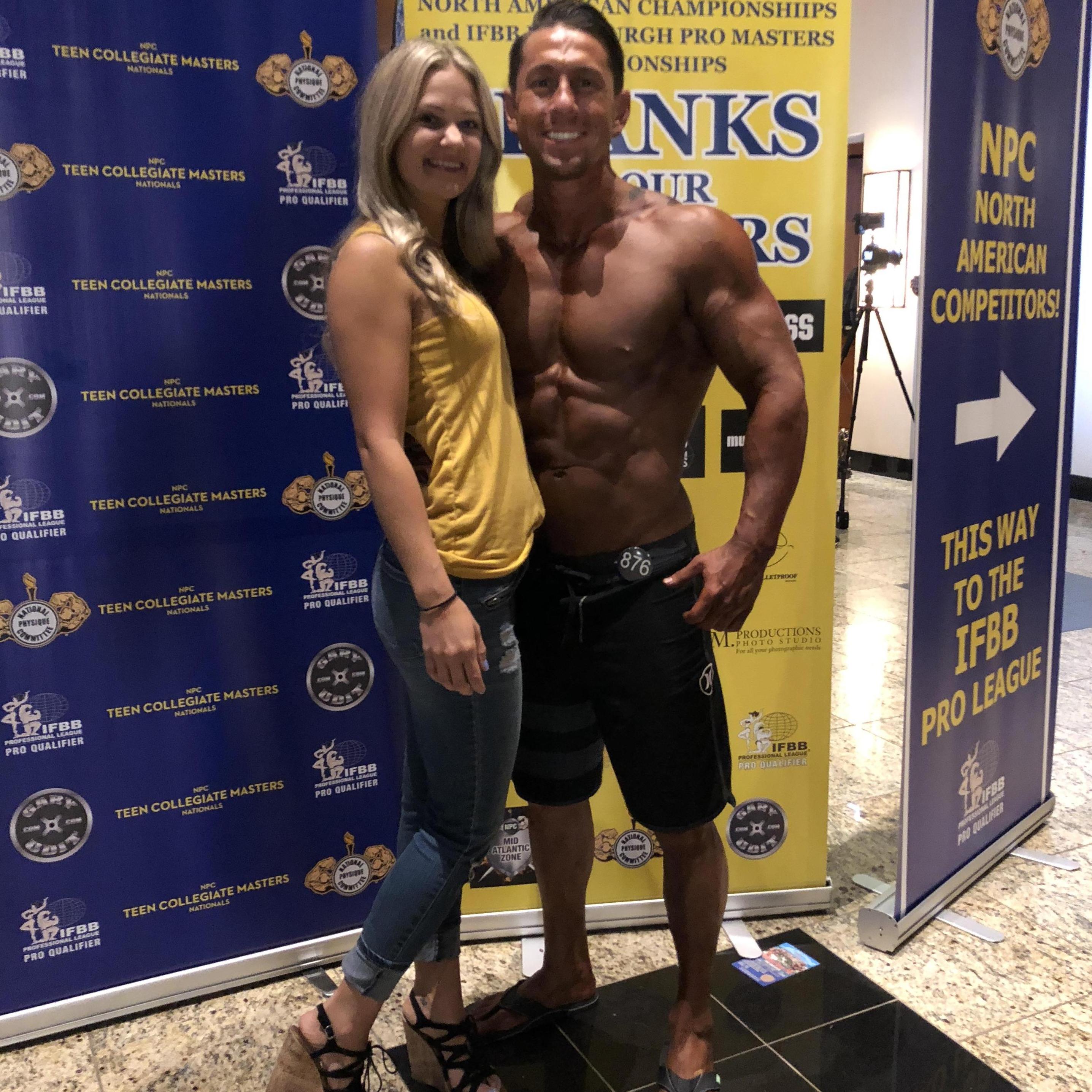 Our first trip together to Pittsburgh! Nate had a physique competition and was… really tan.