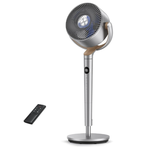 Dreo Standing Fan, 120°+120°Omni-directional Oscillating Fan For Bedroom, 80 ft Circulator With Remote, DC Motor Quiet Pedestal Fans, Adjustable Height, 8 Speeds, 3 Modes, 8H Timer, Home, PolyFan 502