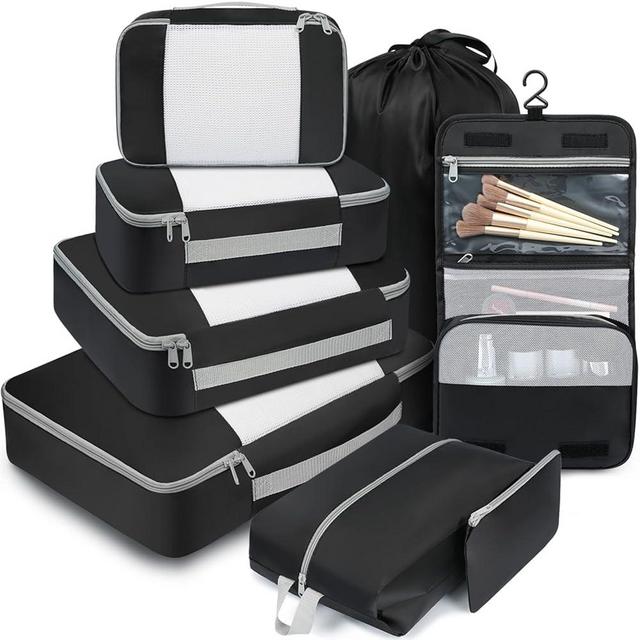 BAGAIL 8 Set/10 Set Packing Cubes Various Sizes Packing Organizer for Travel Accessories Luggage Carry On Suitcase