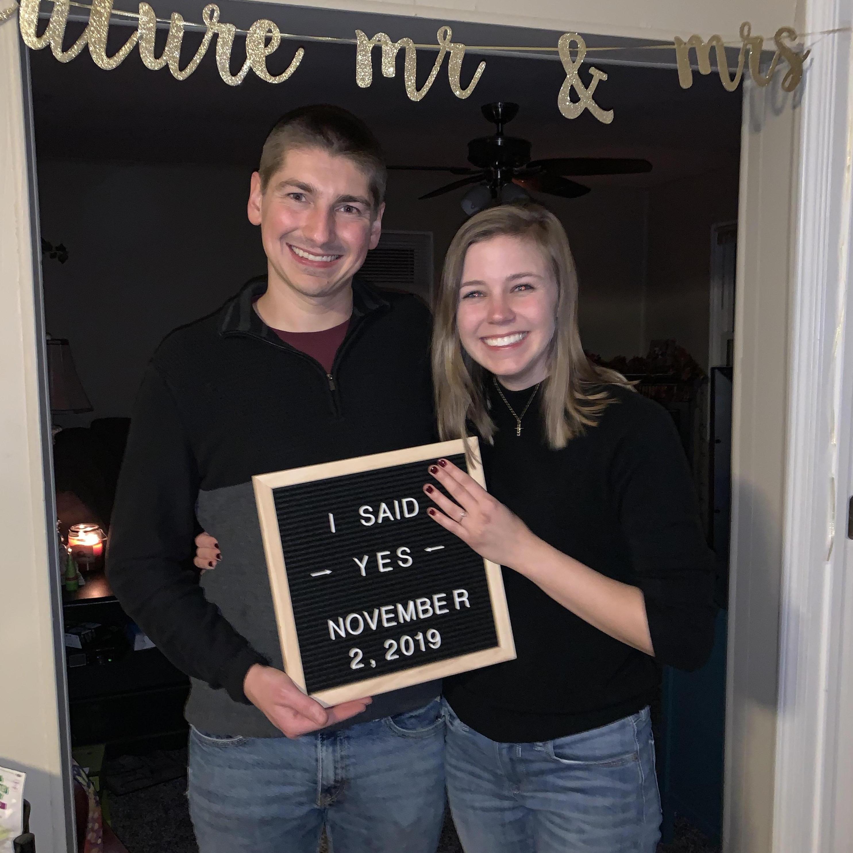The day Jordan asked Kenzie and some friends threw an engagement party.