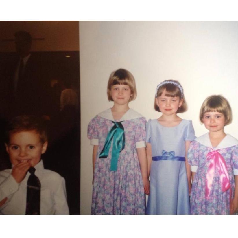 From left to right: Jimmy, Laura's cousin; Emma, Laura's sister; Anna, Laura's cousin; and Laura.
