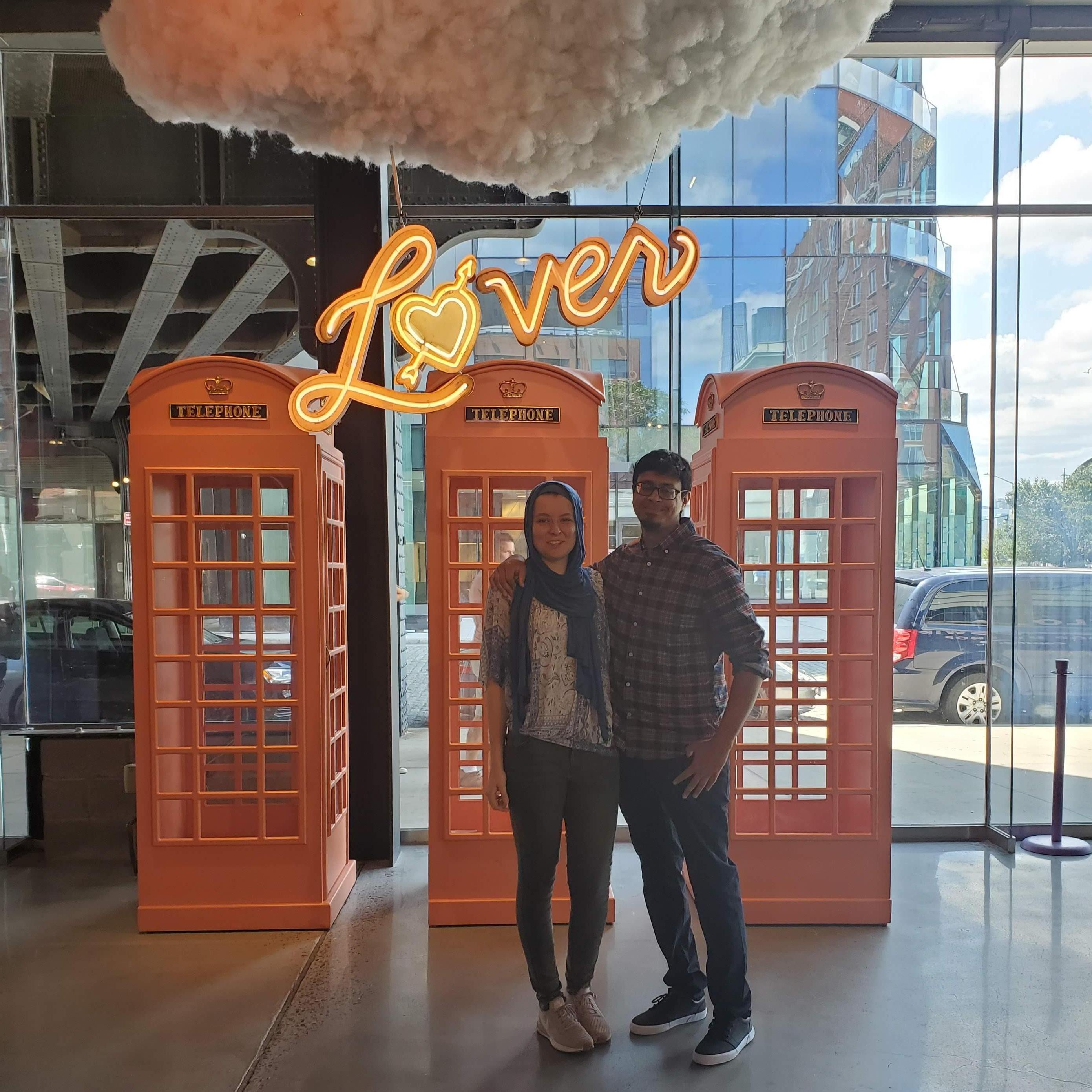 Our first photo together, fun fact. Great timing, right?