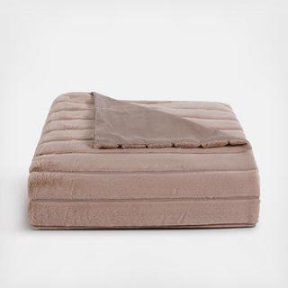 WellBeing Large Ribbed Faux Rabbit Throw