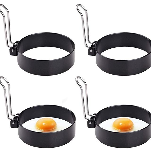 Egg Ring, Round Professional Pancake Mold, Egg Cooker Rings For Cooking, Stainless Steel Non Stick Round Egg Ring Mold For Fried Egg, Pancakes, Sandwiches 4PCS (4 PCS)