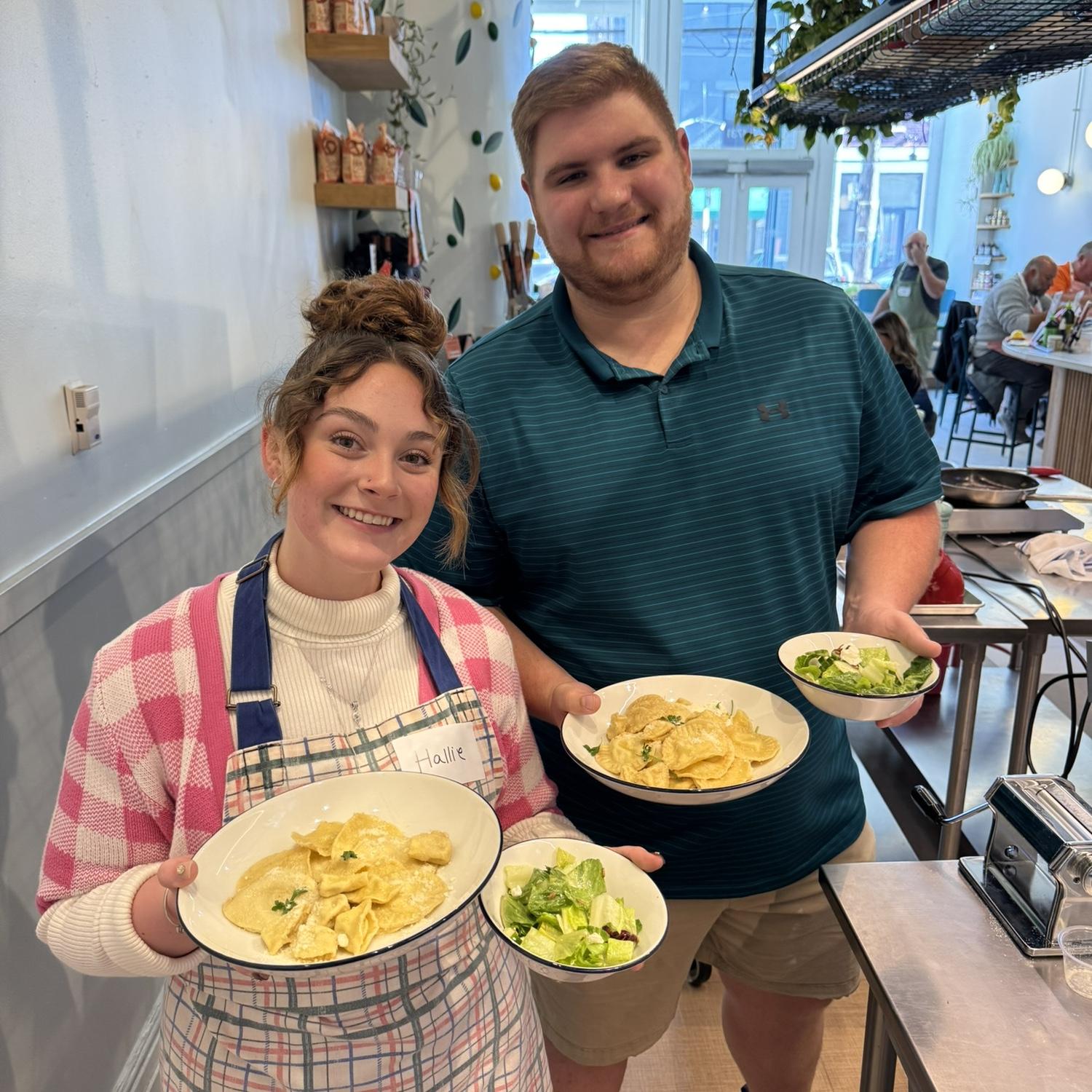 Celebrating our 1 year anniversary with a cooking class.