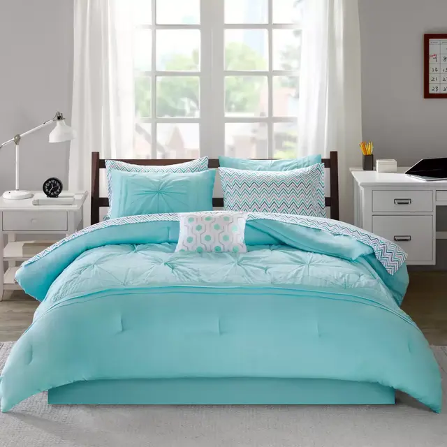 Intelligent Design Toren 9-Piece Queen Comforter Set in Aqua
