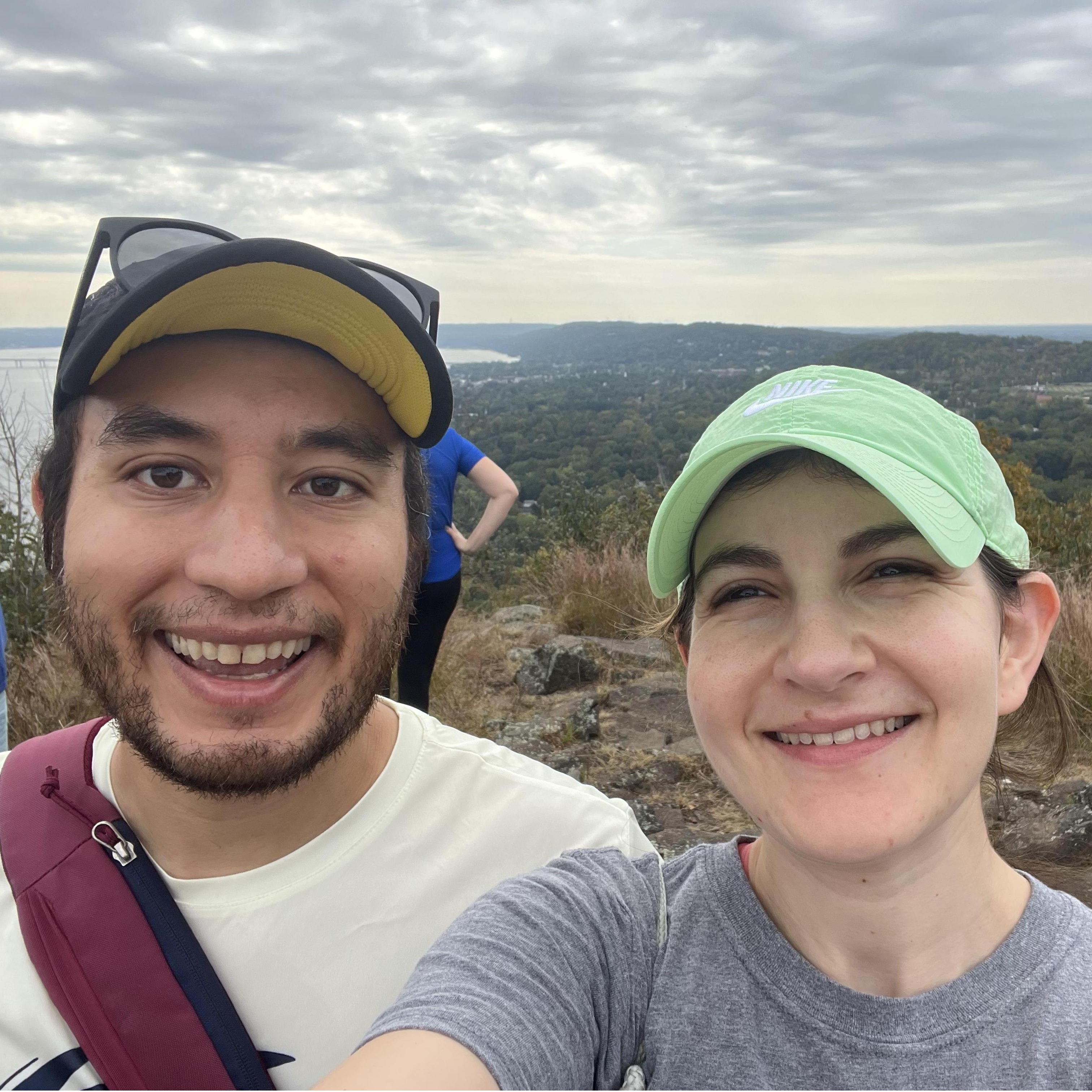 On a hike somewhere on the Hudson. Augie was excited to finally make it to the top.