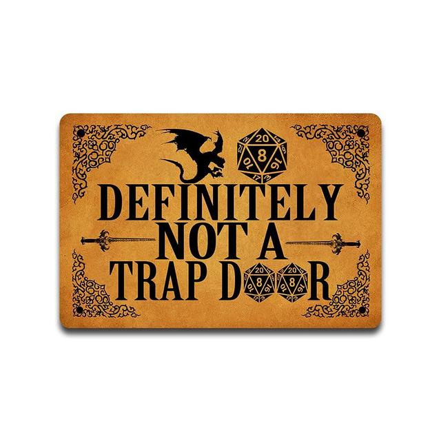 Definitely Not A Trap Door Doormat Roll For Initiative Doormat Funny Doormat Custom Doormat Funny Doormat Farmhouse Doormat Housewarming Gift Monogram Doormat Non-slip Rubber 23.6 Inch x 15.7 Inch