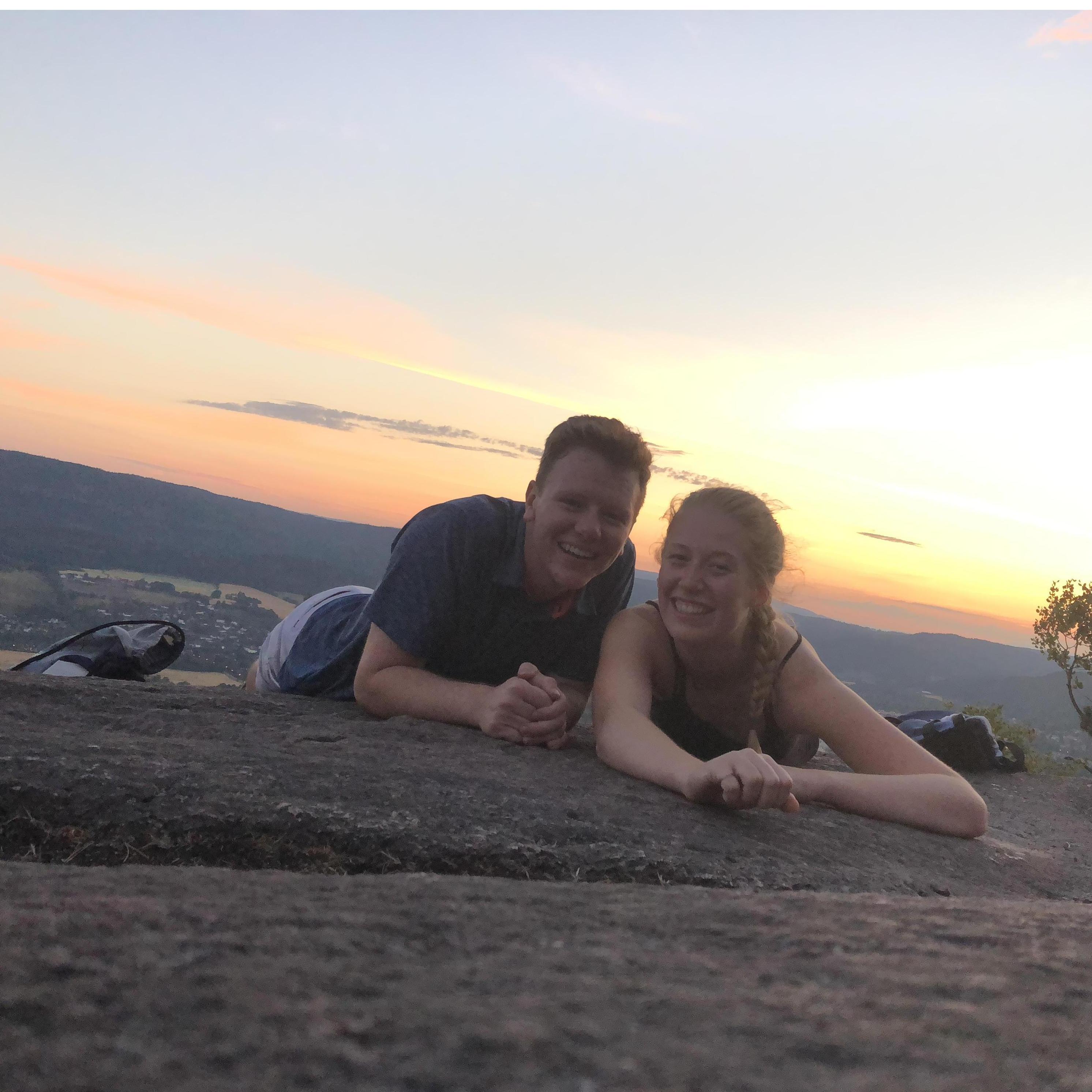 Taken just moments before Peter proposed! The ring was burning a hole in his drawstring backpack all day :)
