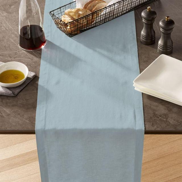 Helena Blue Mist Linen Table Runner