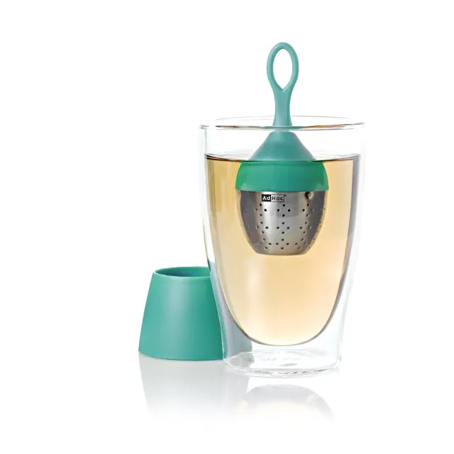 AdHoc Floatea Floating Tea Infuser with Stand, Turquoise
