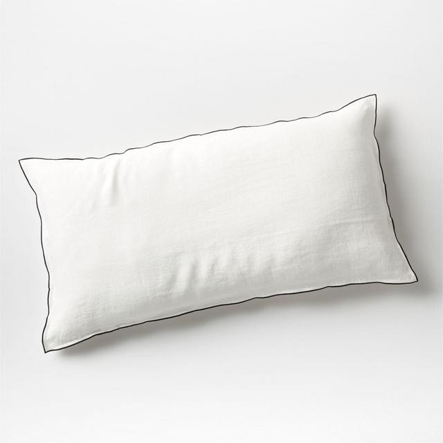 Merrow Stitch Crisp White Natural Hemp King Sham