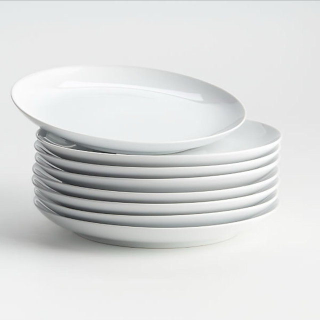 Aspen Porcelain Coupe Salad Plates, Set of 8