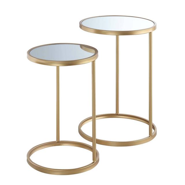 Gold Coast Mirrored Nesting End Tables Mirror/Gold - Breighton Home