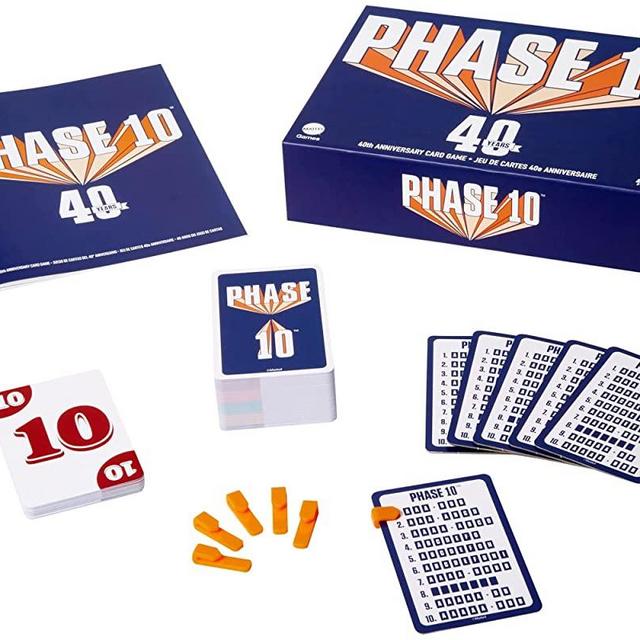 Mattel Games Phase10 Card Game 40th Anniversary Edition with 120 Cards in Collectable Box, Rummy Style Play, Nostalgic Gift for 7 Year Olds & Up
