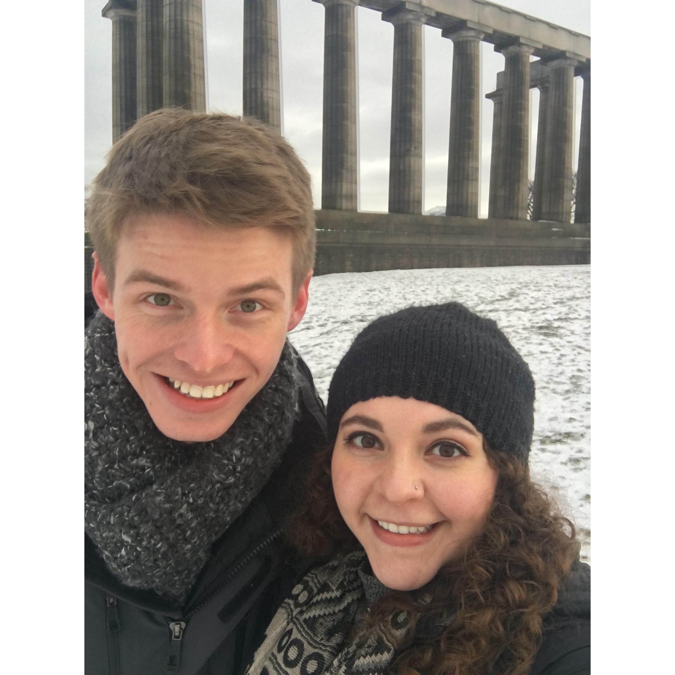 It rarely snows in Edinburgh, but it makes for a beautiful site, especially here on Calton Hill.