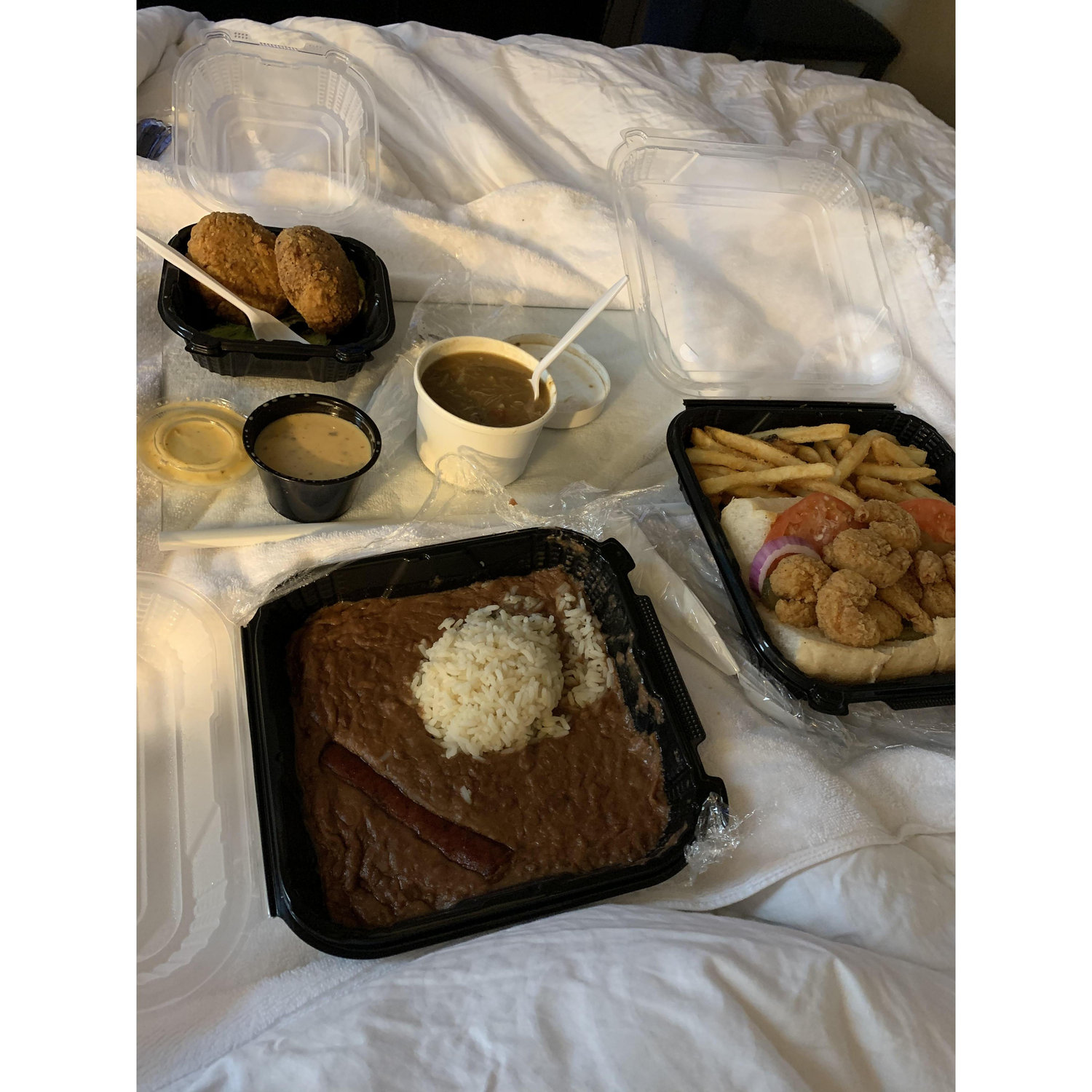 Our first dinner together... in New Orleans during Corona-virus