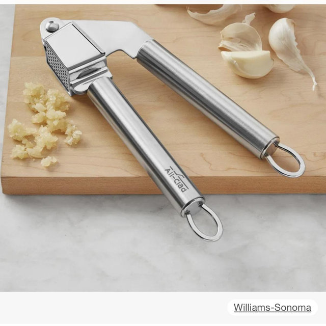 Stainless Steel Garlic Press- Williams Sonoma