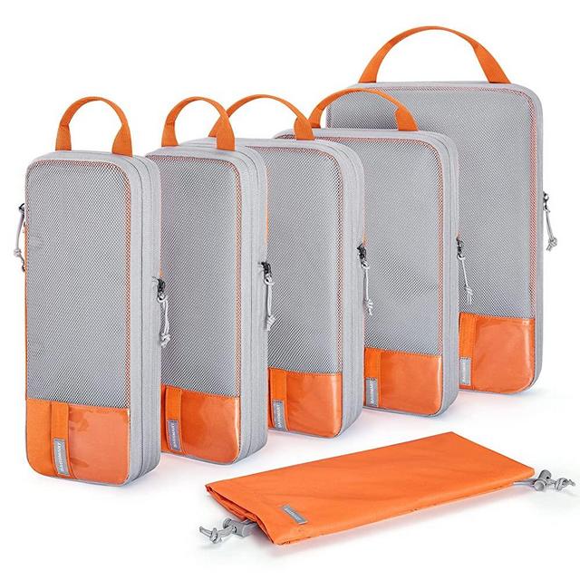 Compression Packing Cubes, BAGSMART 6 Set Packing Organizers for Travel, Expandable Luggage Organizer for Carry on Luggage, Compression and Lightweight Suitcase Organizers for Woman & Man