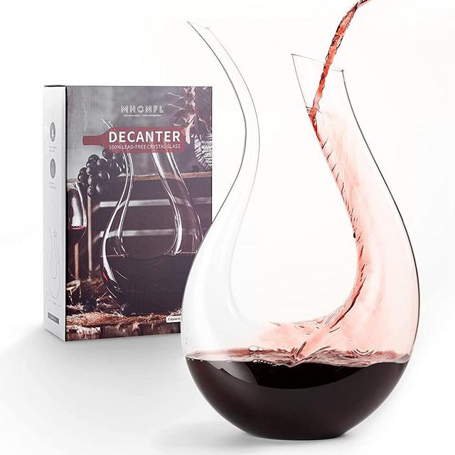 MHONFL Wine Decanter,100% Lead-Free Crystal Decanter For Red Wine,Hand-Blown Crystal Set, Personalized Swan-shaped Wine Carafe, Wine Gift, Wine Accessories （1500ml）