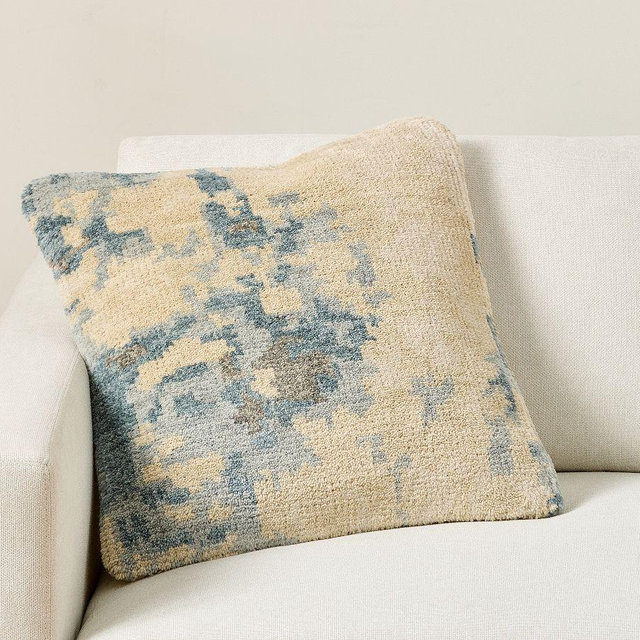 Isla Hand-Knotted Pillow Cover, Blue Multi, 22" x 22"