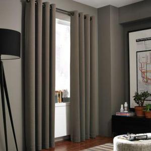 Kenneth Cole Reaction Home Gotham Texture 84-Inch Lined Grommet Window Curtain Panel in Hemp