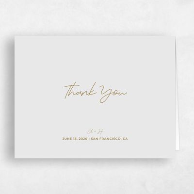 Gray, Grey Wedding Thank You - Geneva