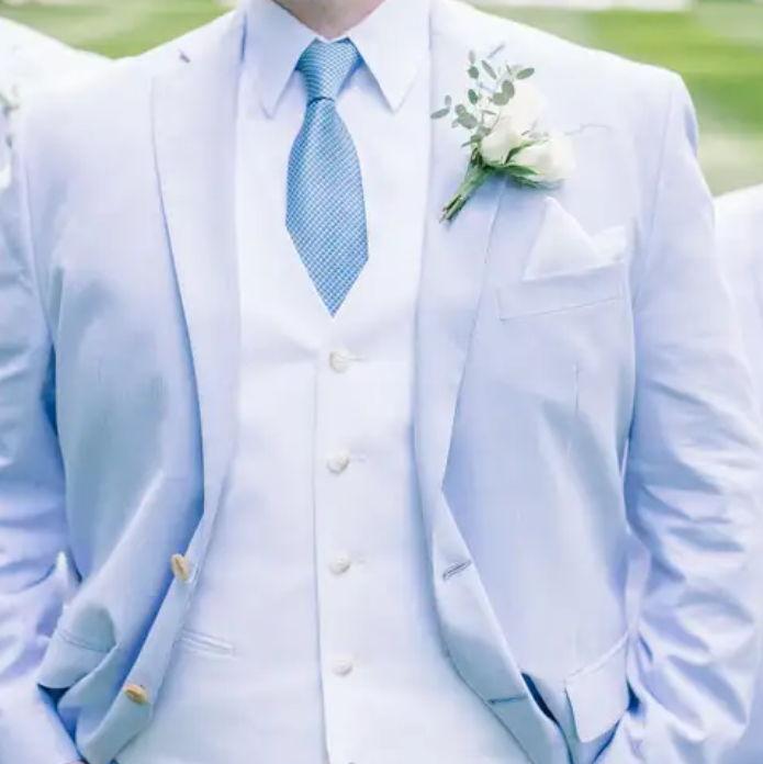 Powder Blue | Ex: Skinny Fit Notch Lapel Suit Jacket from Men's Warehouse $209.99