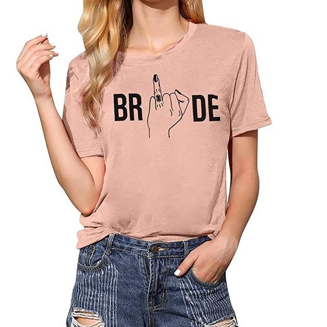Bride Shirt for Women Diamond Ring Graphic Tshirt Bridal Wedding Honeymoon Shirts Women Vacation Short Sleeve Tee Tops