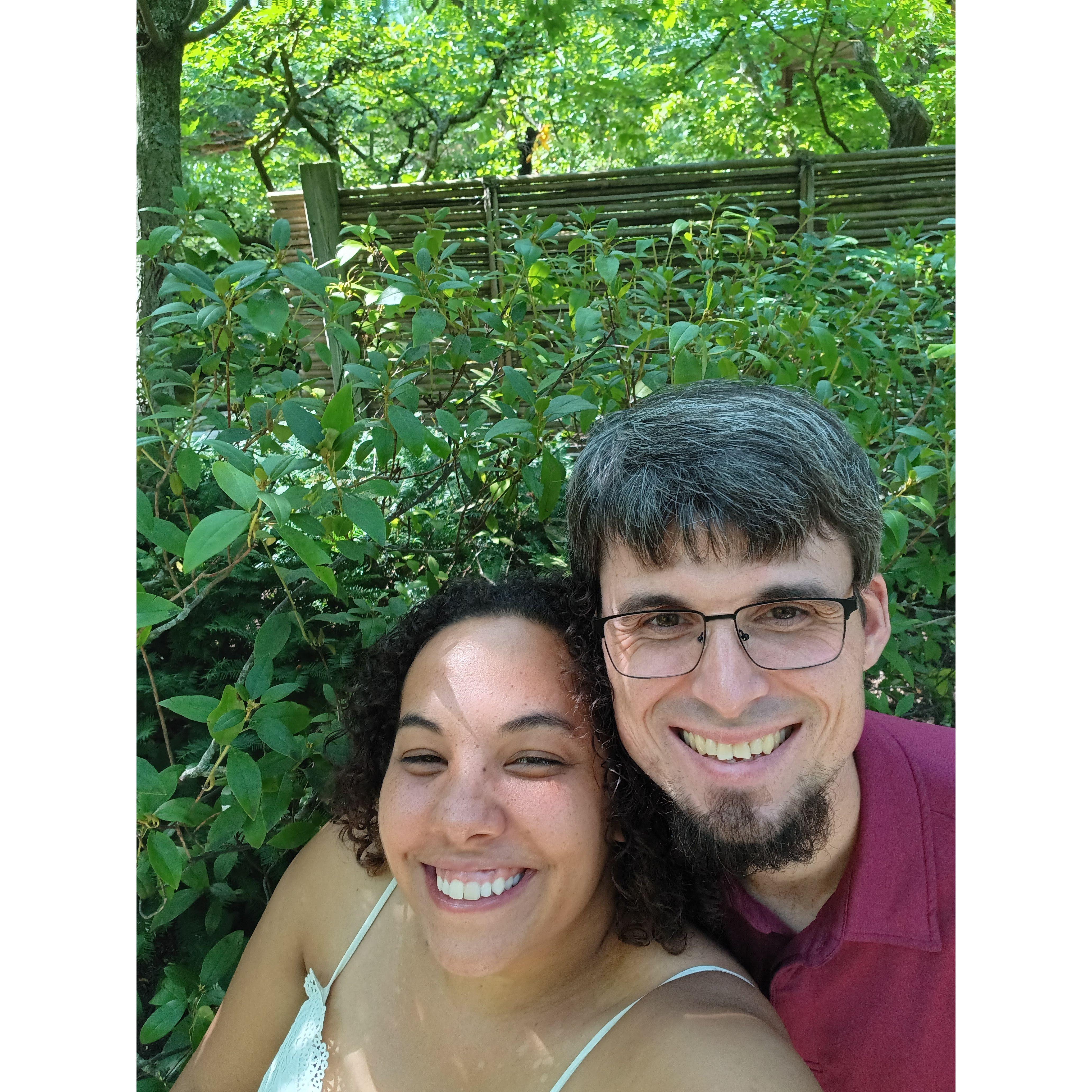 Right before he proposed! Anderson Japanese Gardens-Rockford