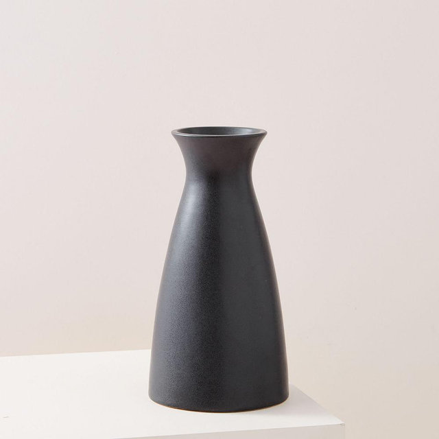 Pure Black Ceramic Vase, Carafe