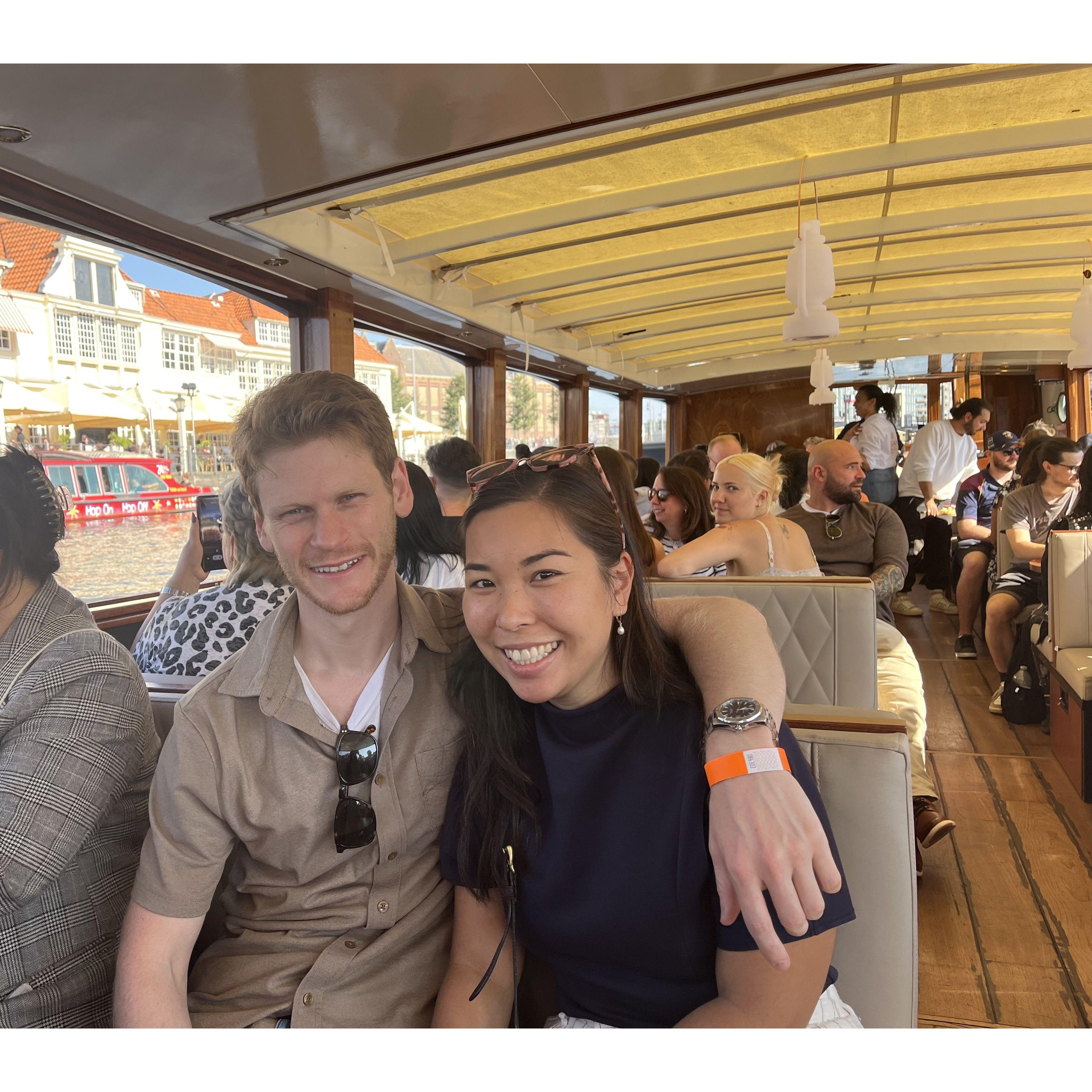 Canal boat tour in Amsterdam