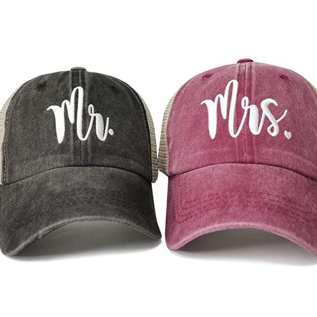Mr and Mrs Baseball Hats for Men & Women