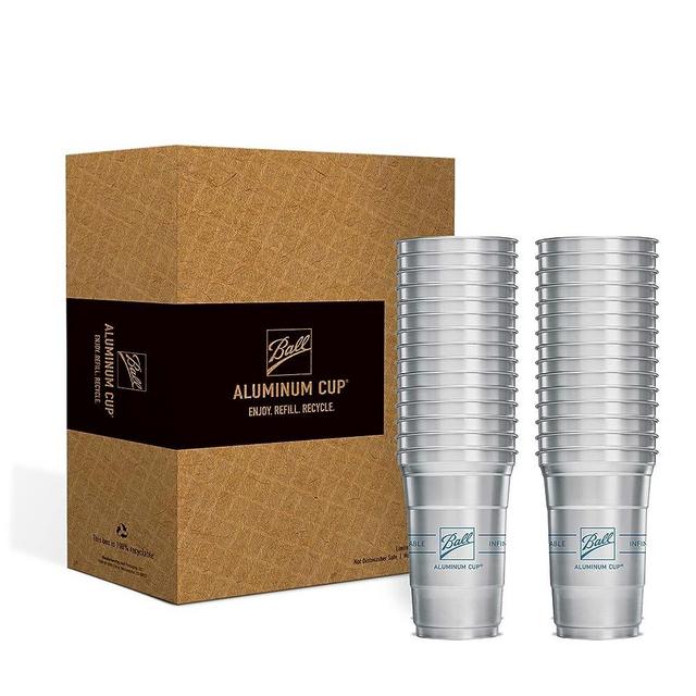 Ball Aluminum Cup Recyclable Party Cups, 20 oz. Cup, 30 Cups Per Pack