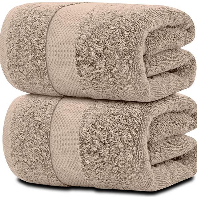 White Classic Luxury Bath Sheet Towels Extra Large | Highly Absorbent Hotel spa Collection Bathroom Towel | 35x70 Inch | 2 Pack (Taupe)
