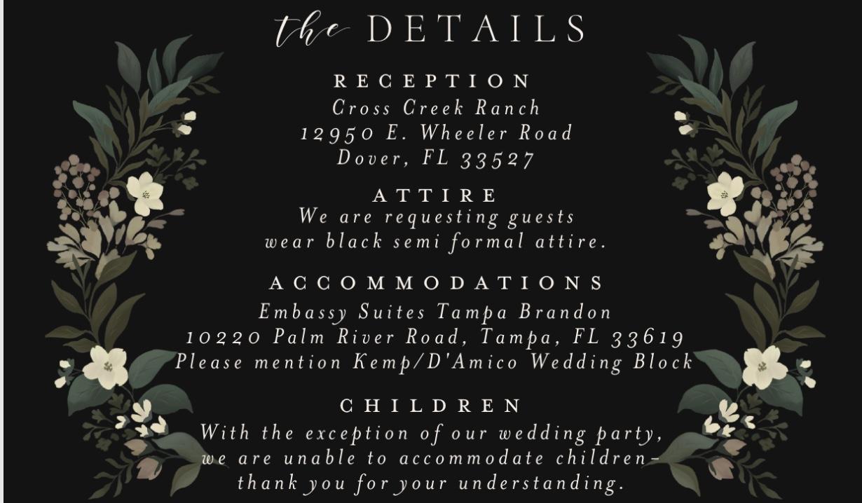 The Wedding Website of Allison Mary Kemp and James Christian D’Amico
