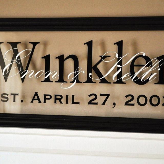 Personalized Family Name Sign Picture Frame Established Family Sign 11x21