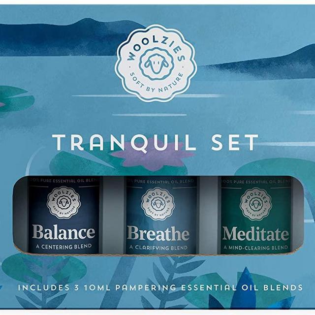 Woolzies 100% Pure & Natural Tranquil Essential Oil Set | Incl. Meditate, Balance, Breathe Blend | Promotes Grounding, Relaxing, Tranquility, Ease Anxious Feeling, Relieve Stress | Diffuse/Skin