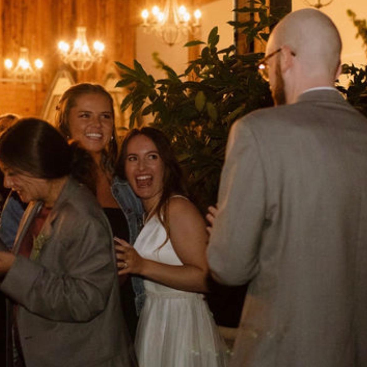 When Jackson caught the football (not to be confused with the bouquet toss) at Benny and Jess’s wedding!